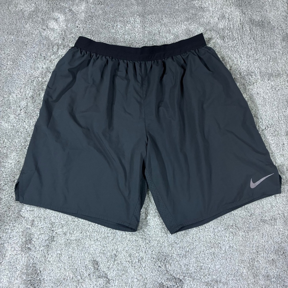 Nike Miler Shorts Running Mens XL Gray 9" Dry Fit Brief Lined Athletic Training